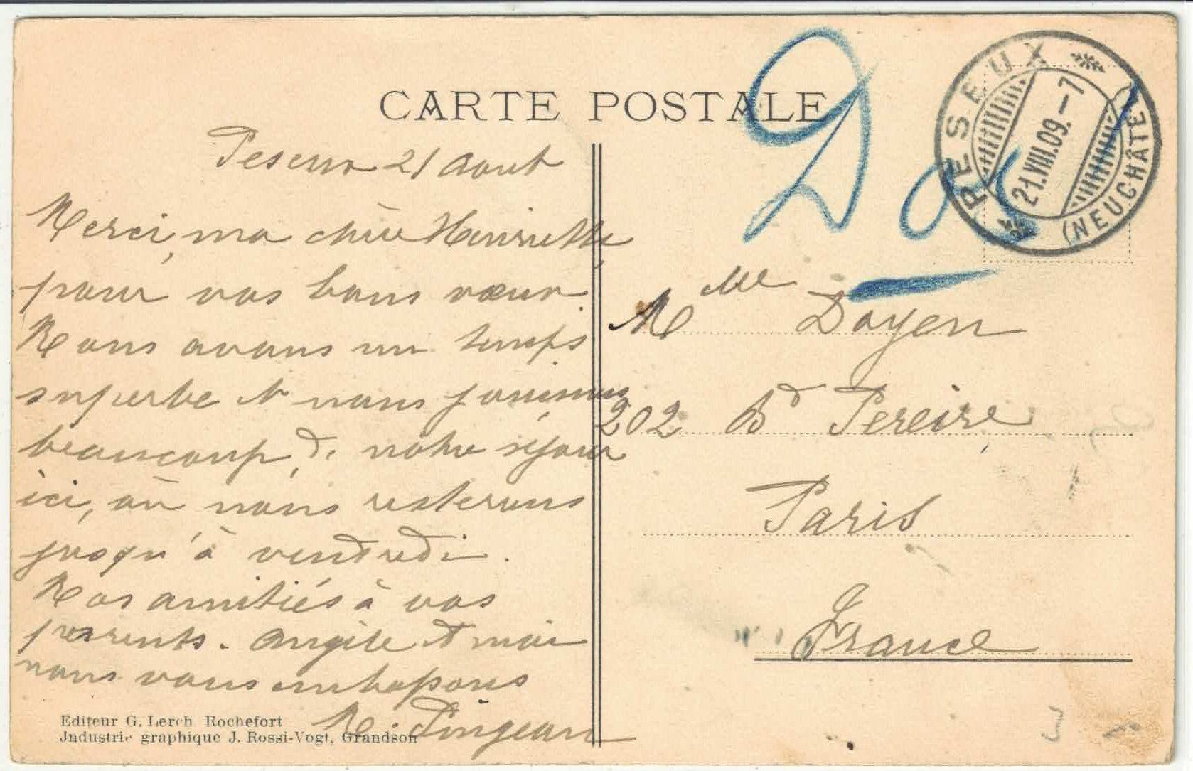 Cartoline postali: Rochefort - Vue generale – Usato da Ettingen venduto da Kartenplanet 1