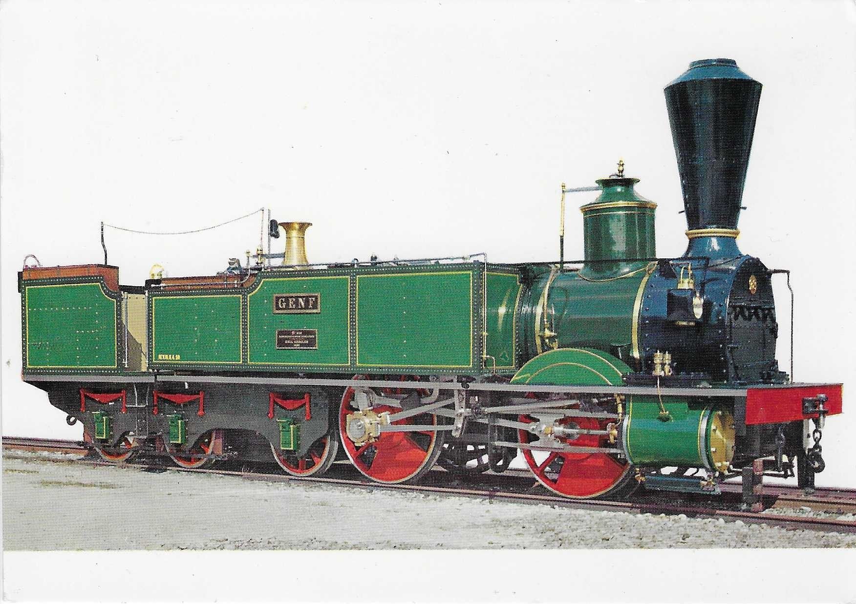 Cartoline postali: Lokomotive "Genf" der Schweizerischen Centralbahn 1858 – Nuovo (secondo la descrizione) da Rothrist venduto da Stranglehold