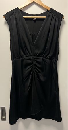 H&M Silky black v-neck dress, size M