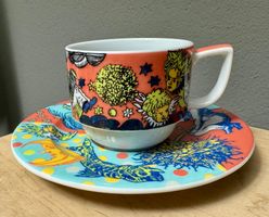 Alte Bopla Tasse und Unterteller ungebraucht