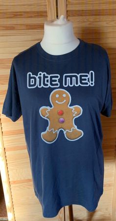 Bite me tshirt denim XL Shirt Lebkuchenmann
