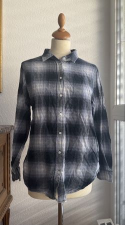 Chemise femme H&M à carreaux bleus gris - 100% coton - S