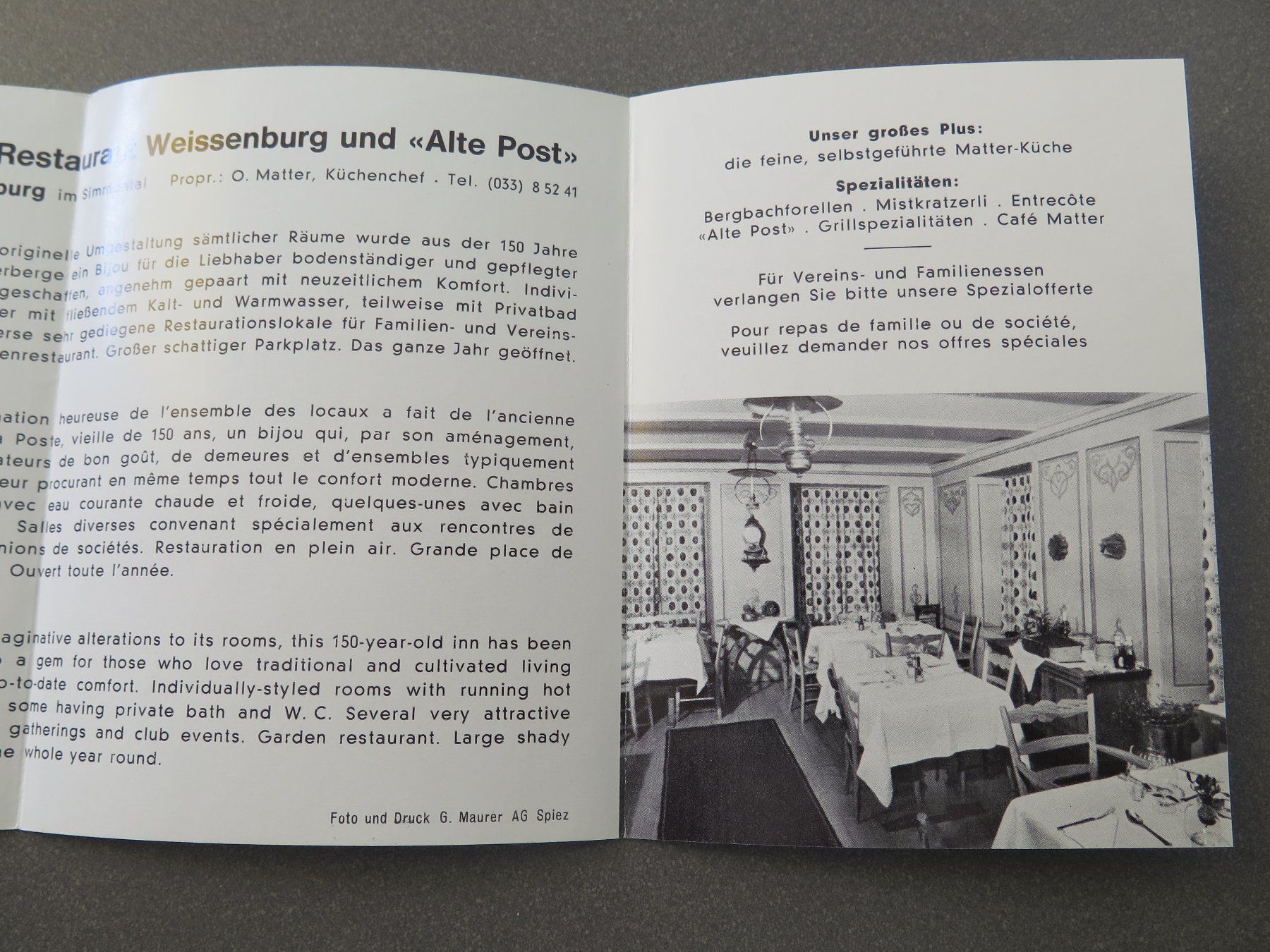 Dokumente: WEISSENBURG - HOTEL ALTE POST - KLEINPROSPEKT – Gebraucht aus Wittenbach von lipasal 6