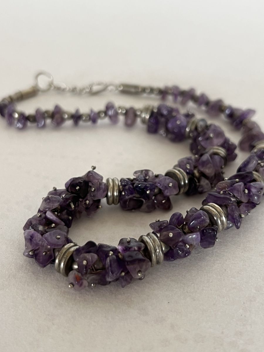 Catenine: Vintage poliert Amethyst Cluster Chocker Schmuck – Usato da Moehlin venduto da Balirain 6
