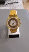 Bèlle montre swatch chrono Golden Grobe 37mm,