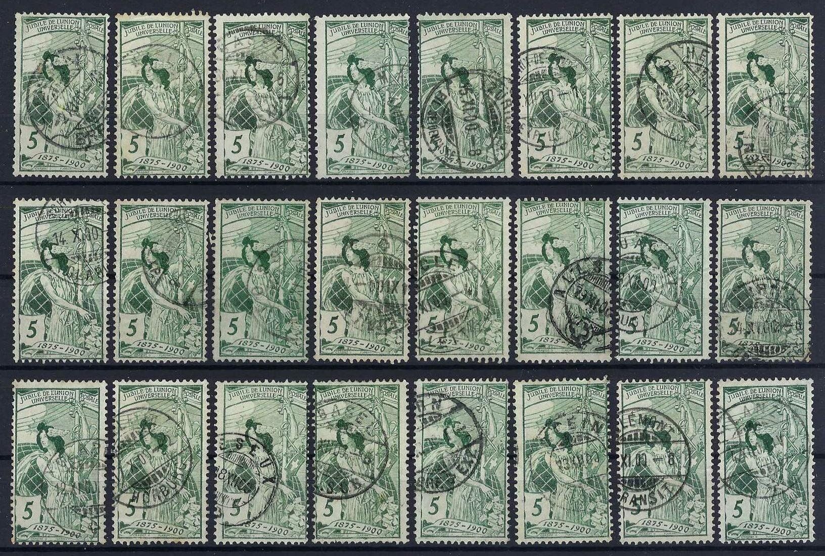 Tutti i francobolli: 1900 U.P.U. gute und saubere Werte gest. – Usato da Hitzkirch venduto da walti1959