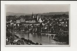 AK 1938 Aarau mit der Aare