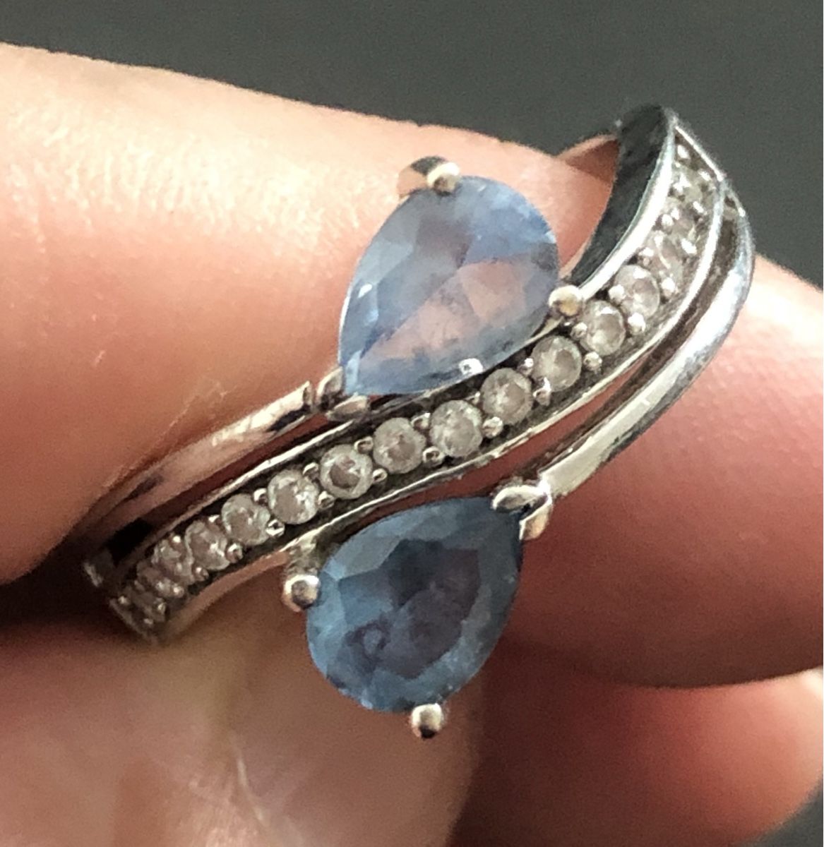 Anelli: Silberring 💍 mit hellblauen Zirkonia – Usato da Luzern venduto da Pool33 3