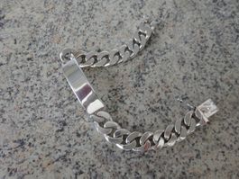Rocker Panzer Armband / massiv Silber