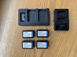 4x Akku NP-FW50 + 2x Ladegerät — Sony E-Mount Kamera