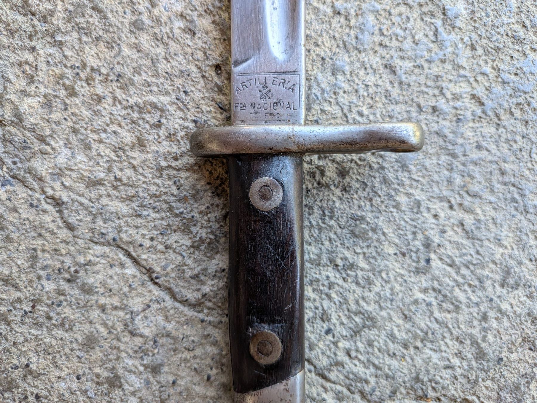 Schweizer Armee Stichwaffen: Bajonett Spanien M 1913 mit Lederscheide – Gebraucht aus Oberhof von Joeggu1 2