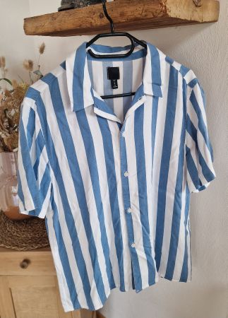 H&M Herren Hemd weiss-blau gestreift, Grösse M, Top Zustand!