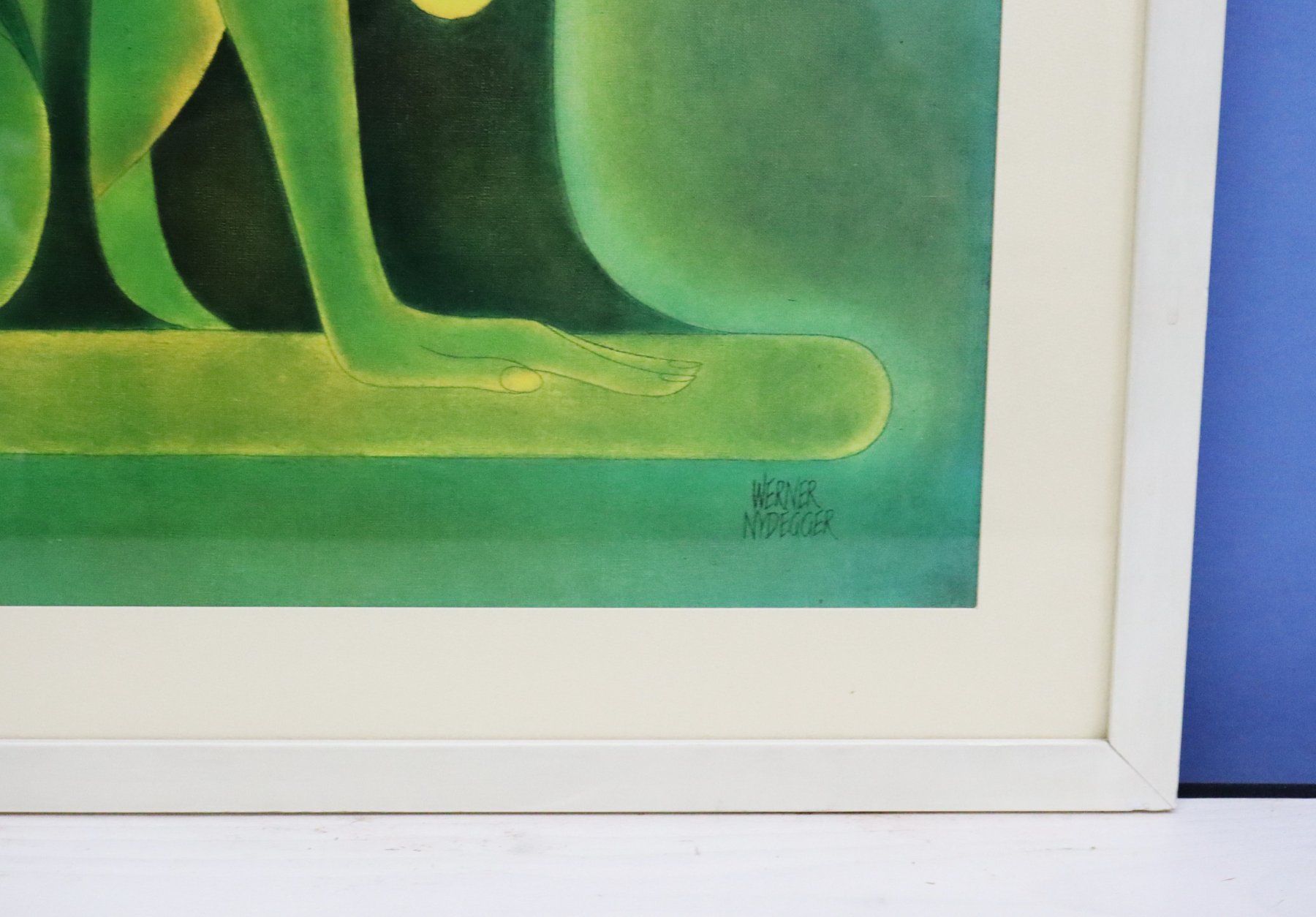 Grafiken & Lithographien: Werner Nydegger (1945), grosse Offsetgrafik,  sitzender Akt – Gebraucht aus Zug von Kunst-Fundgrube 8