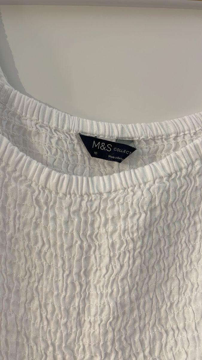 Camicette: M&S Collection Size 10, white linen blouse – Usato da Rüschlikon venduto da JessicaB88