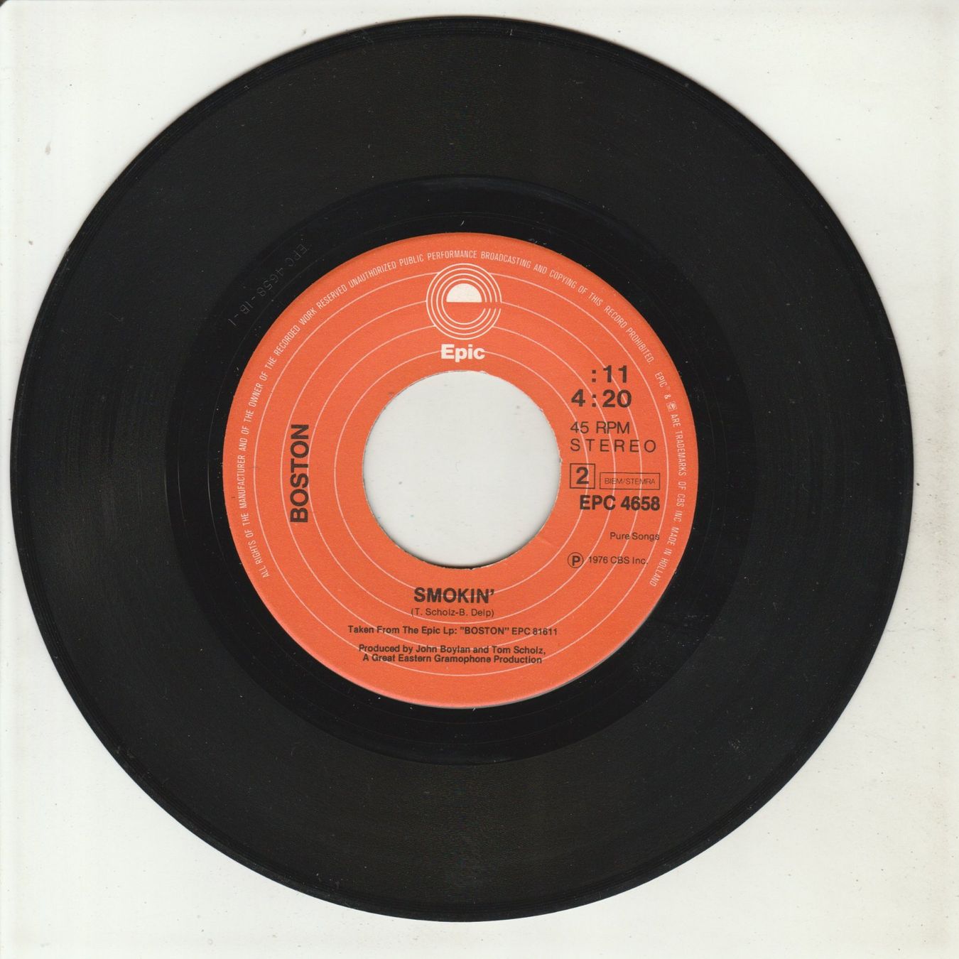 Schallplatten: Boston - More than a Feeling 7" Vinyl 1976 – Gebraucht aus Tübach von JamesStone 3
