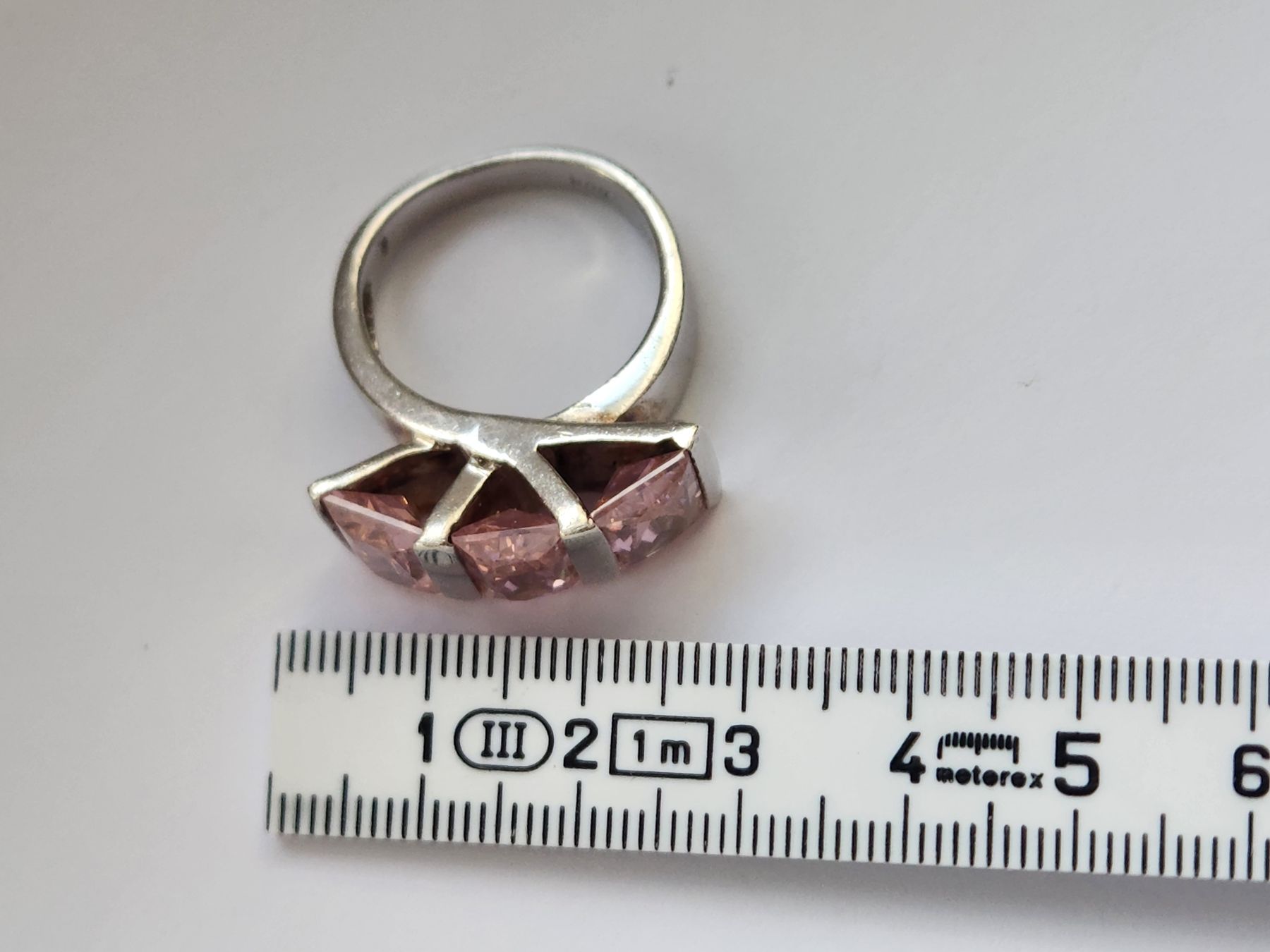 Anelli: Moderner Ring mit rosa Steinen, Grösse 56, Silber 925 15g – Usato da St. Gallen venduto da GIULESGG 5