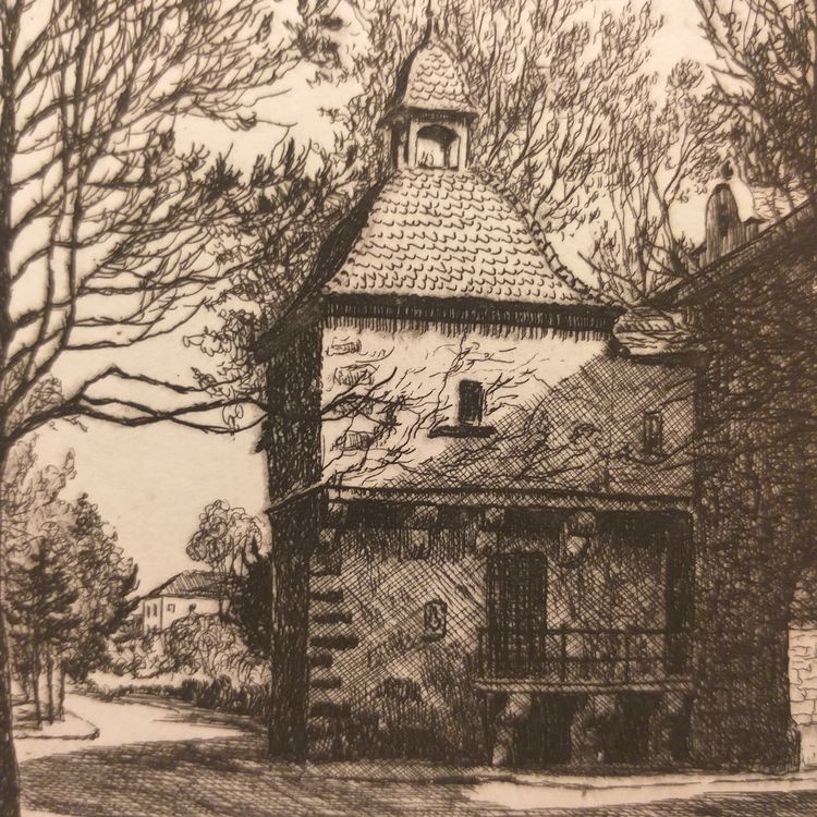 Grafiken & Lithographien: (KOPIE) Original Radierung Letziturm Basel 1928 – Gebraucht aus Basel von only.art 2