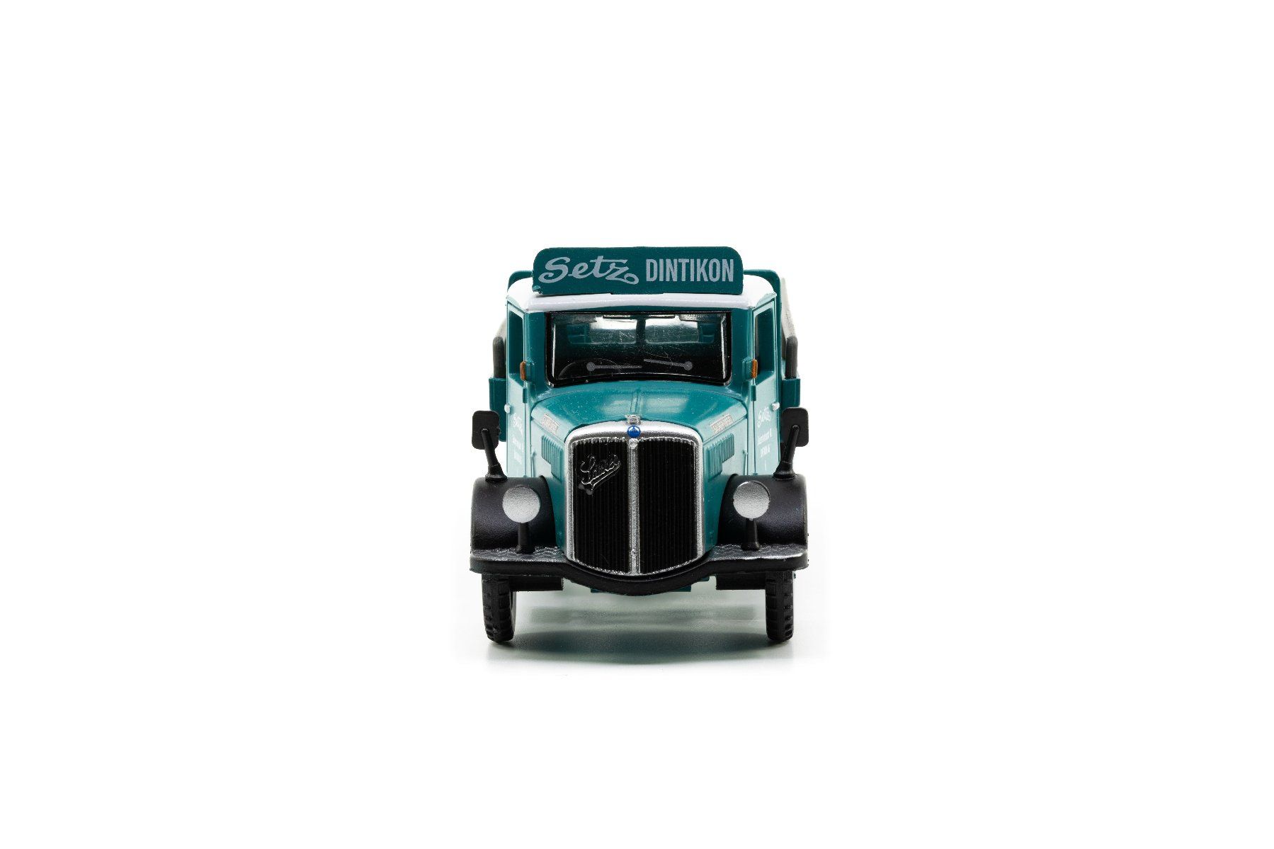 Saurer Modellini d'auto: ACE 2368 Saurer S4C Pritsche Setz  1:87 – Nuovo e nell'imballaggio originale da Derendingen venduto da Benfis 1