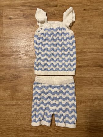 Strickset Baby/Kleinkind Trägertop und Hose Grösse 86