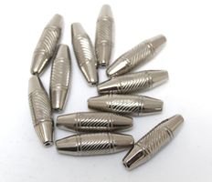 11 x Acrylperlen, längliche Tuben versilbert, Schmuckzubehör