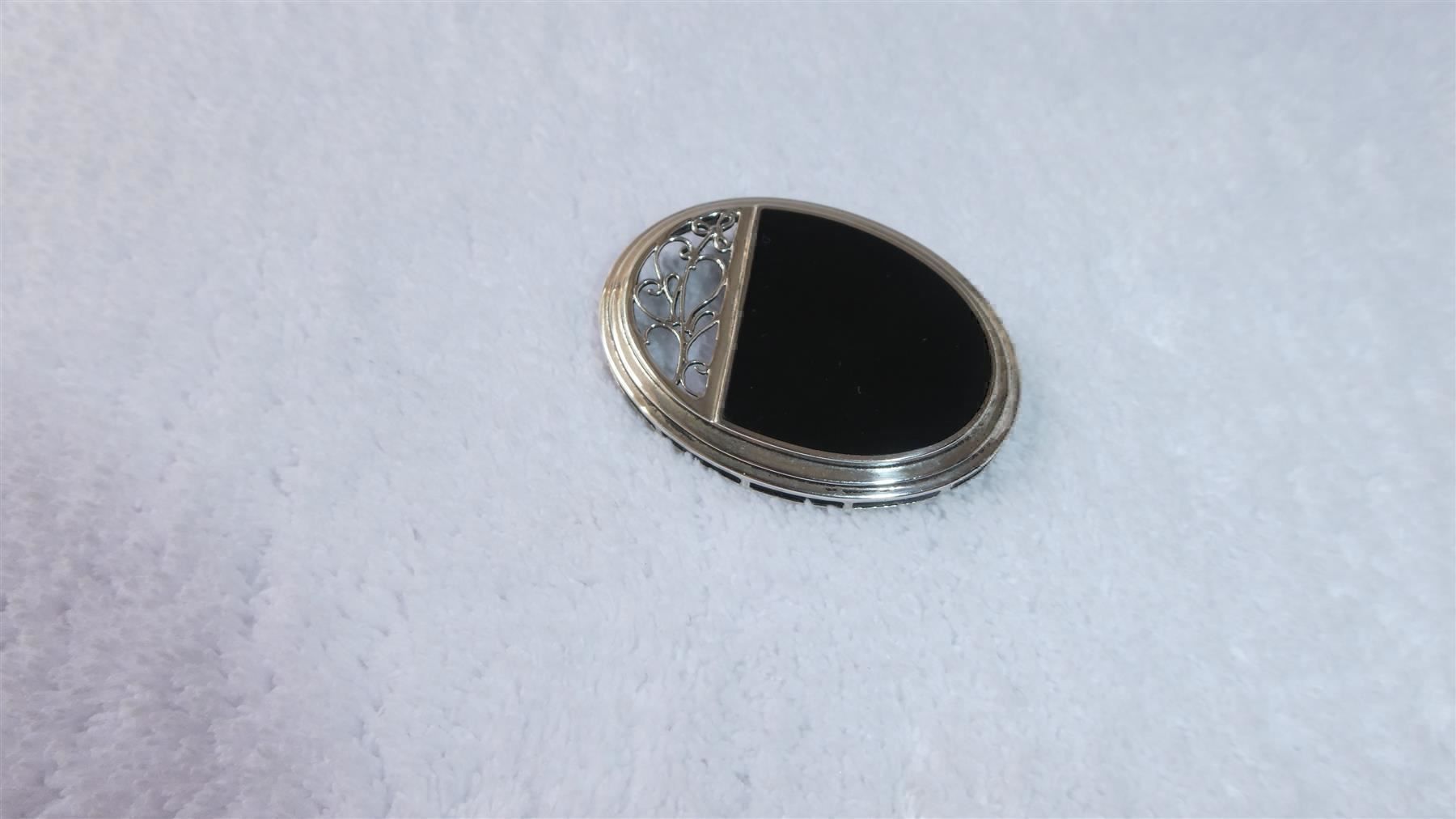 Spille & Fermagli: Ovale Brosche Silber schwarz 925 – Usato da Frauenfeld venduto da ZAZ12 1