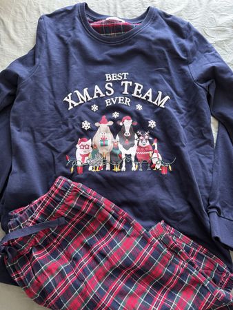 Yamamay Christmas Pyjama, blau rot, Gr. M, ungetragen