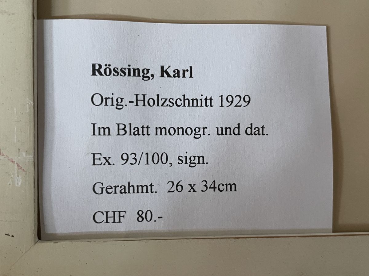 Poster & Bilder: 2 Bilder von Karl Rössing 1929 & 1931 – Gebraucht aus Rümlang von euqinom16 4