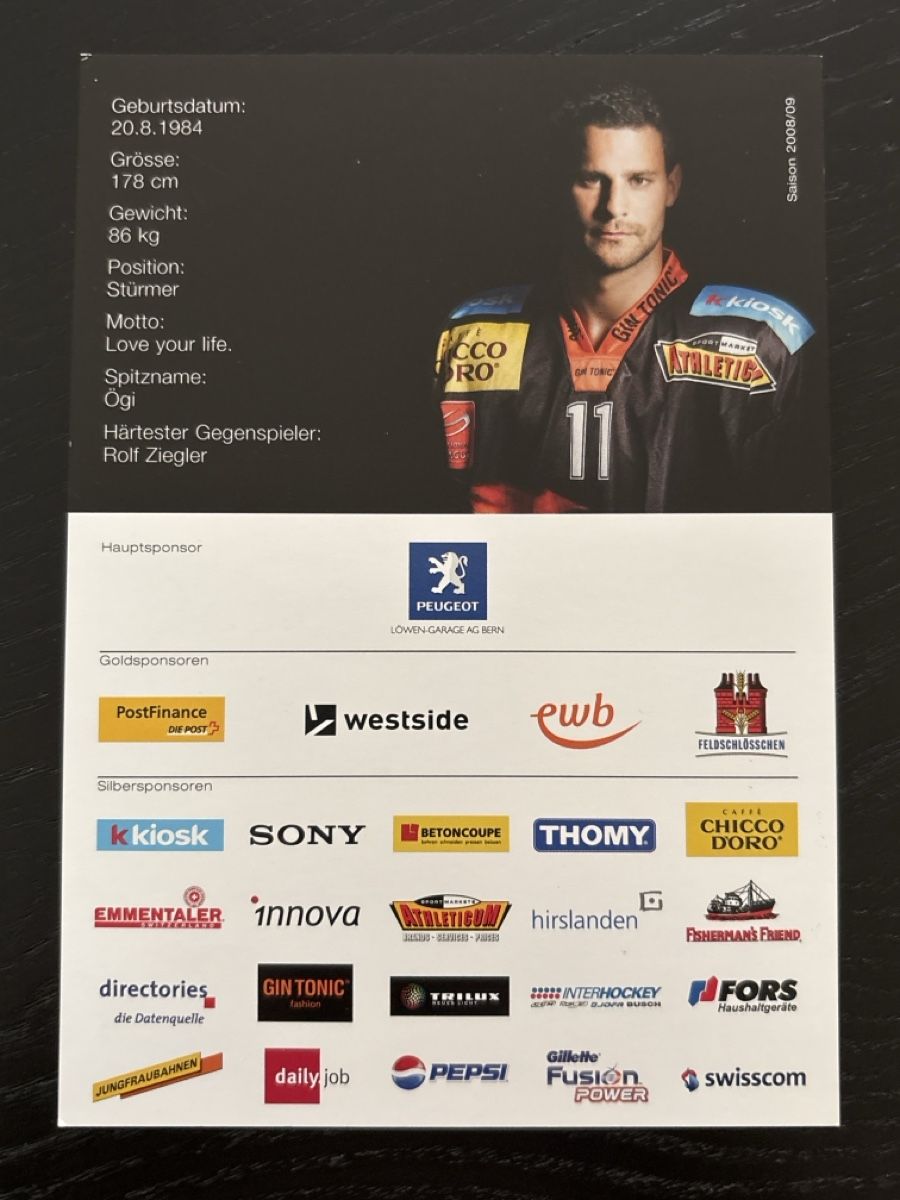 Autografi: Patrick Bärtschi - Original Autogrammkarte, Saison 08/09 – Usato da Uetendorf venduto da hoisle 1