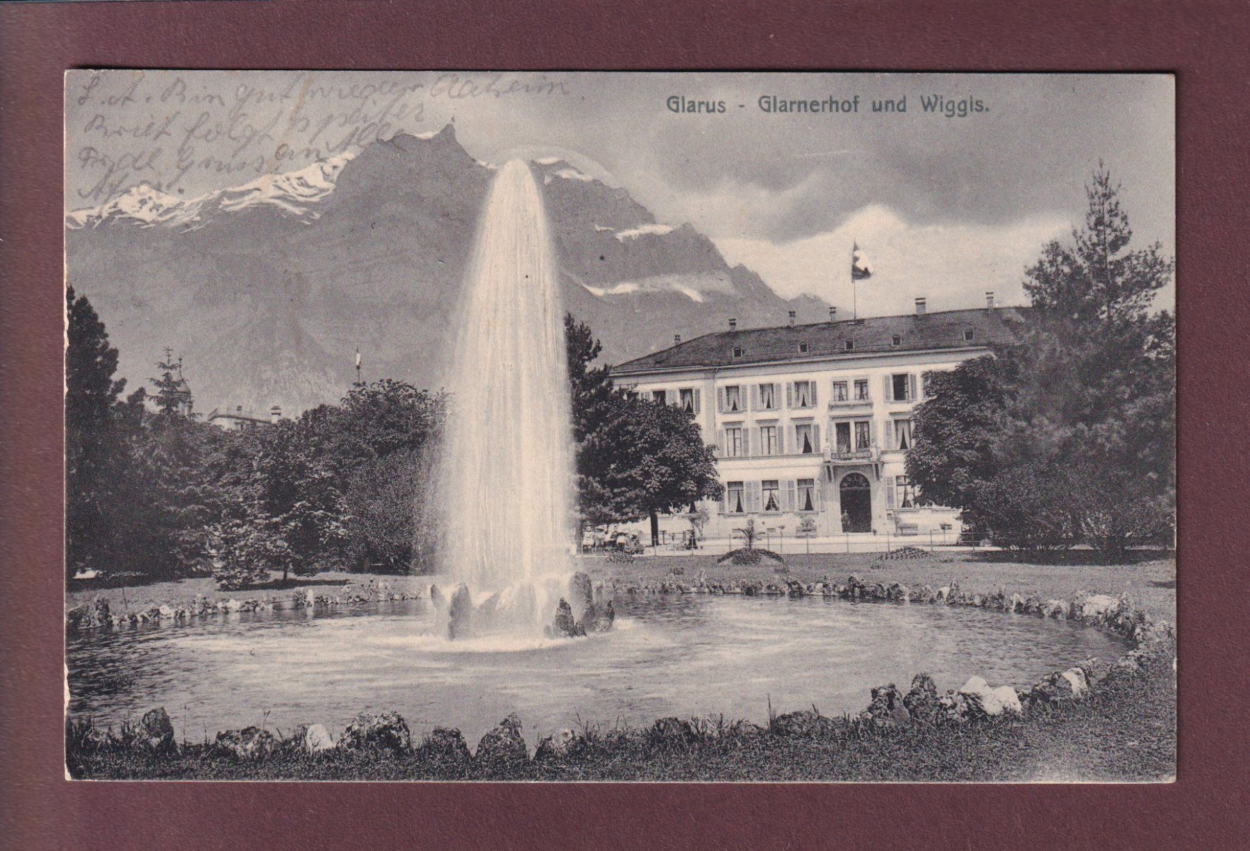 Cartoline postali: GLARUS - Glarnerhof - Wiggis - 1904 – Usato da Pully venduto da nicecards