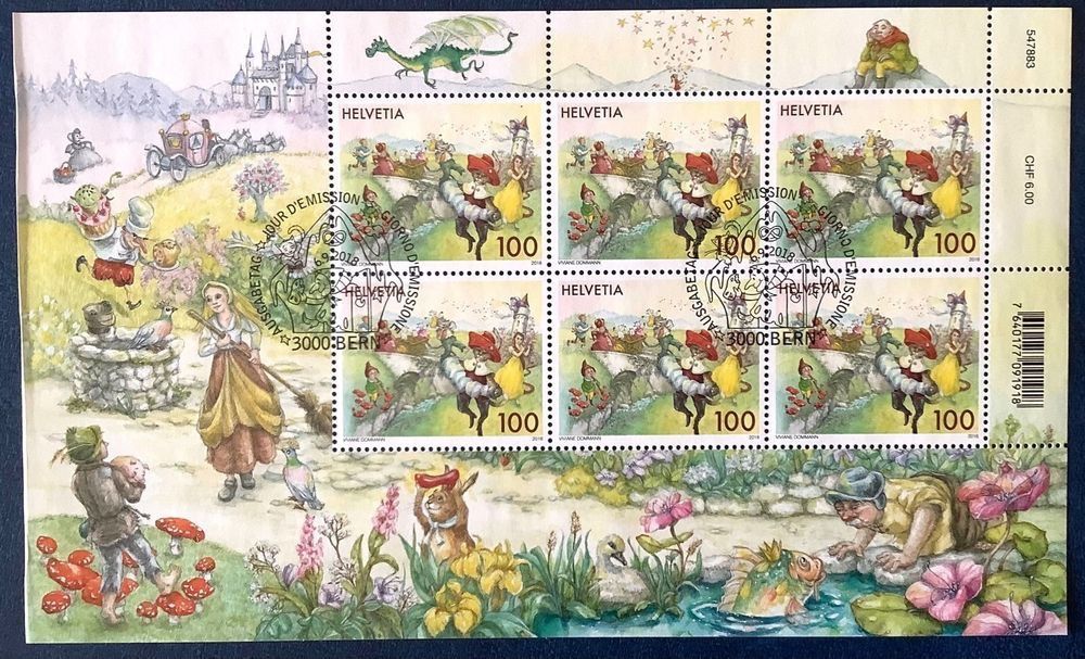 Tutti i francobolli: 2018 Schweiz - Kleinbogen Satz - Märchen - ET – Nuovo (secondo la descrizione) da Liestal venduto da Skunk02 2