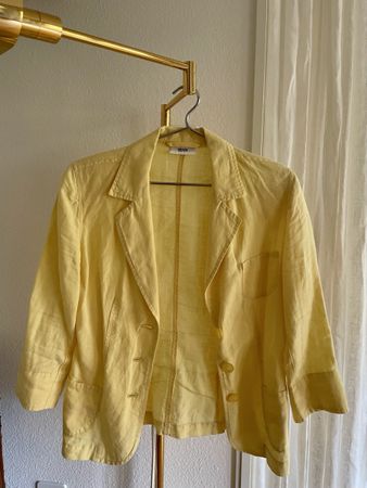 Leinen Blazer Butter Gelb Gr. 36