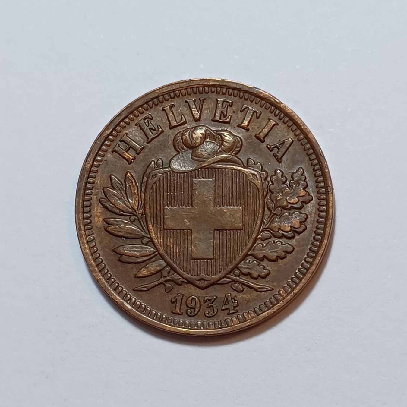 Tutti le monete: 2 Rappen 1934 – Usato da Pfäffikon ZH venduto da Schweizer_Muenzen