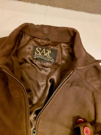 veste blouson brun en cuir daim brun  foncé  L 40 unisexe