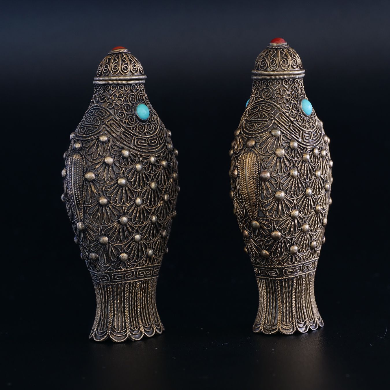 Flacons: CHINA- 2 SNUFF BOTTLE / 925 SILBER-vergoldet – Gebraucht aus Basel von herr_majesty 1