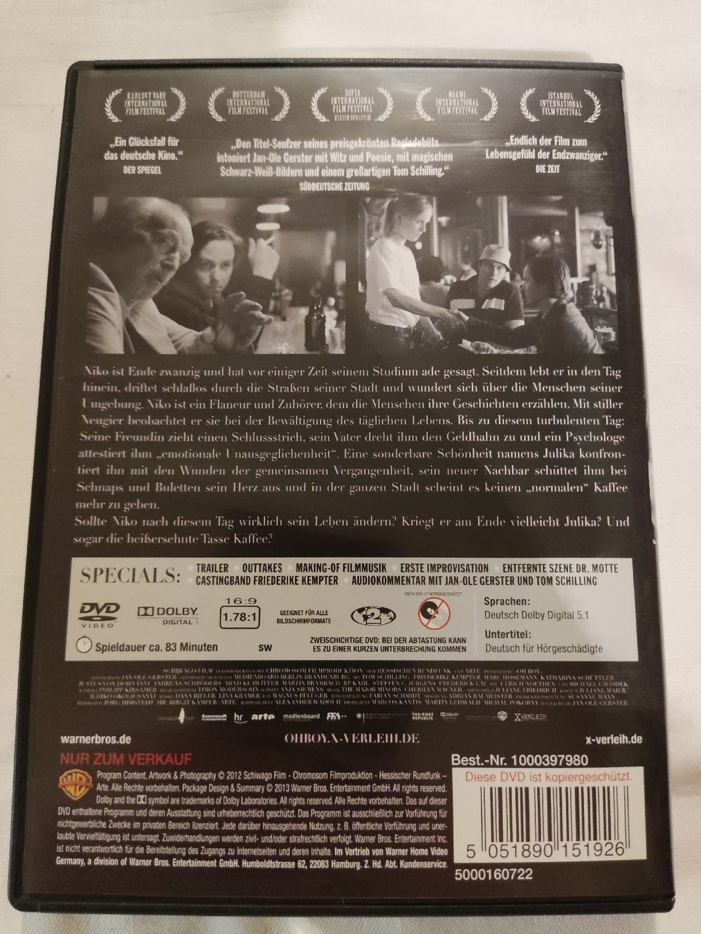 Tutti i DVDs: Oh Boy - mit Tom Schilling (DVD) – Usato da Oberembrach venduto da giu_7ksd 1