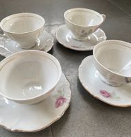 4 Teegedecke NEY Made in Japan Rosen Porzellan