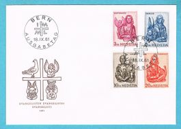 FDC Evangelisten ohne Adresse ! BERN 18.IX.61 ! Ab Fr.1!