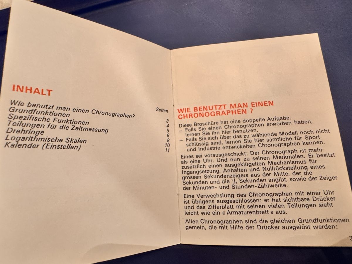 Libri: Breitling Chronograph Manual, Guide Book, Acceptable – Usato da Zürich venduto da 613_g8jy 2