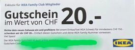20.- IKEA Gutschein, gültig bis 31.10.26