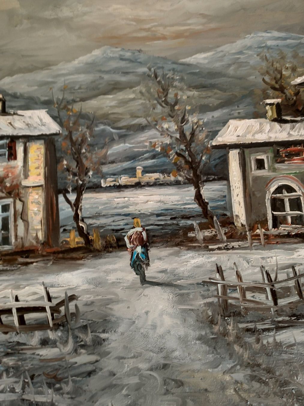 Tableaux: Winterliches Ölgemälde - Dorf im Schnee! – D'occasion à Löhningen par Chimae67 2