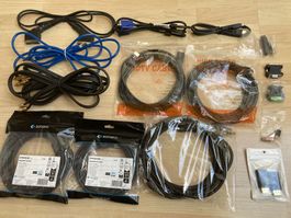 HDMI, DisplayPort, USB,RCA Kabel+Adapter lot 3-5 Meter 4K/8K