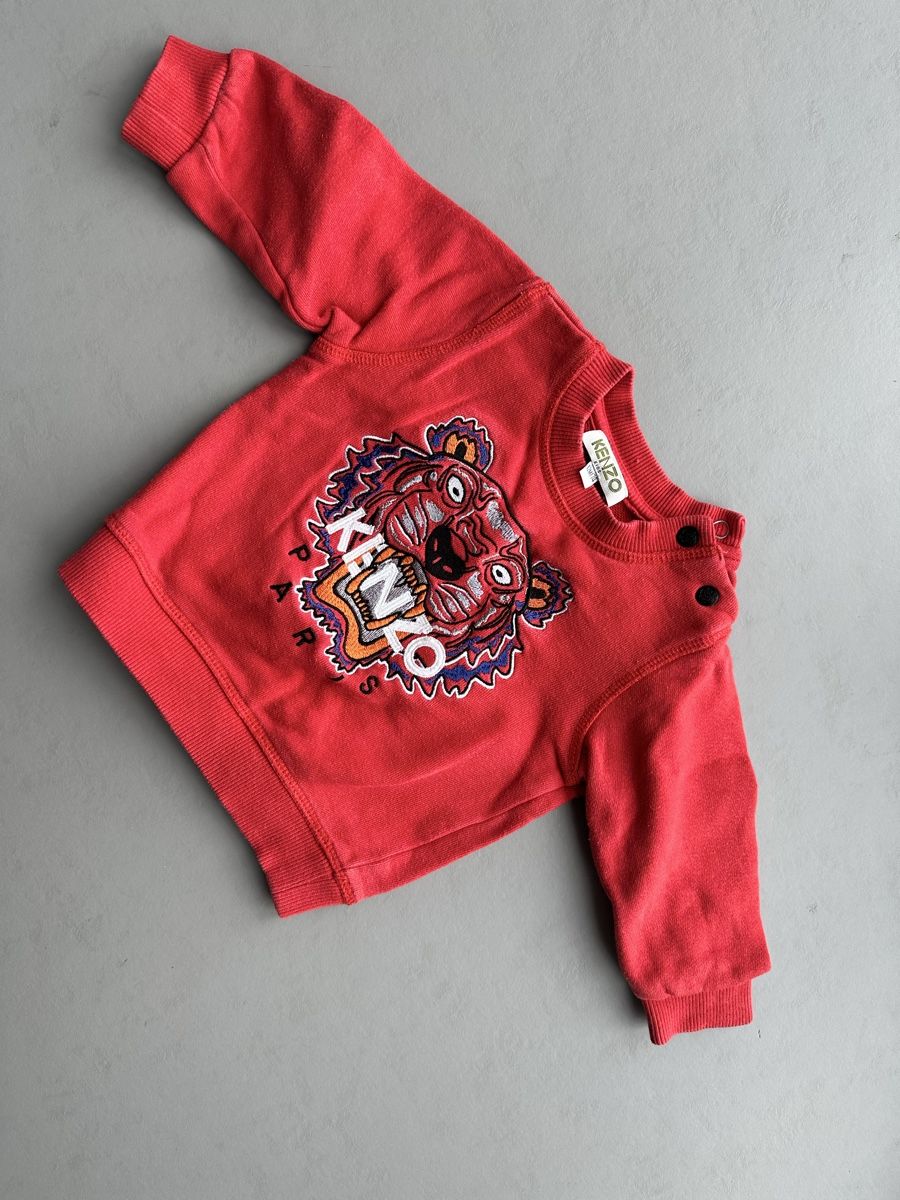 Kenzo Maglioni & Felpe: Kenzo Pullover rot Gr. 74, süsser Tigerkopf – Usato da Schindellegi venduto da SeaAndAir