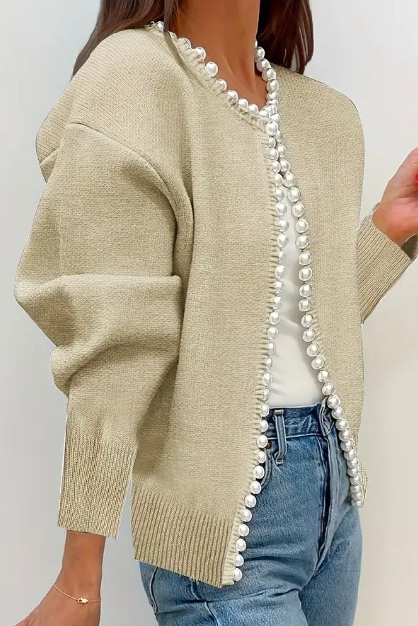Jacken: stilvolle und edle Strickjacke mit Perlen, beige,L – Neu und originalverpackt aus Winkel von ferrari2022 1