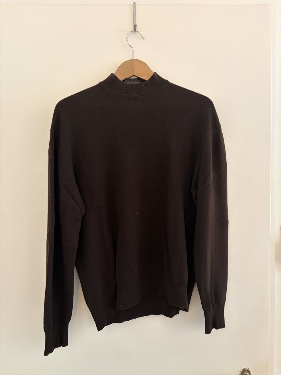 Maglioni & Felpe: Brown Cashmere Pullover Mock Neck Size M with small Defects – Usato da Basel venduto da val_c6ww