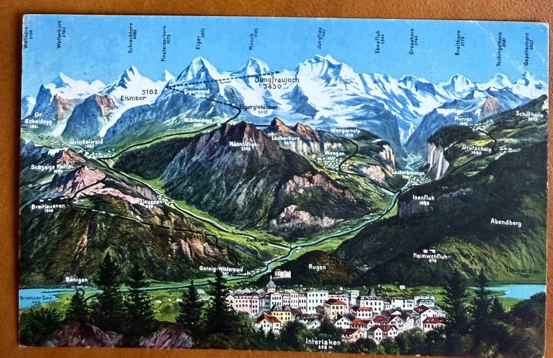 Ansichtskarten: Interlaken - Map 1930 – Gebraucht aus Lutry von Ediego