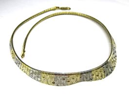 aussergewöhnliche Kette Vintage Collier Silber 925 2-farbig