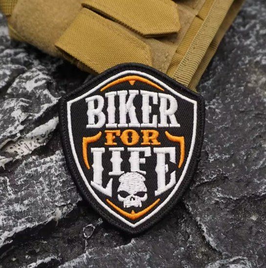 Toppe: Patch brodé "Biker for Life" J105 – Nuovo e nell'imballaggio originale da Allens venduto da MADE.IN.ROCK.N.ROLL