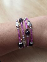 Spiral Armband  Pink mit Amethyst Einheitsgrösse Fabrikneu