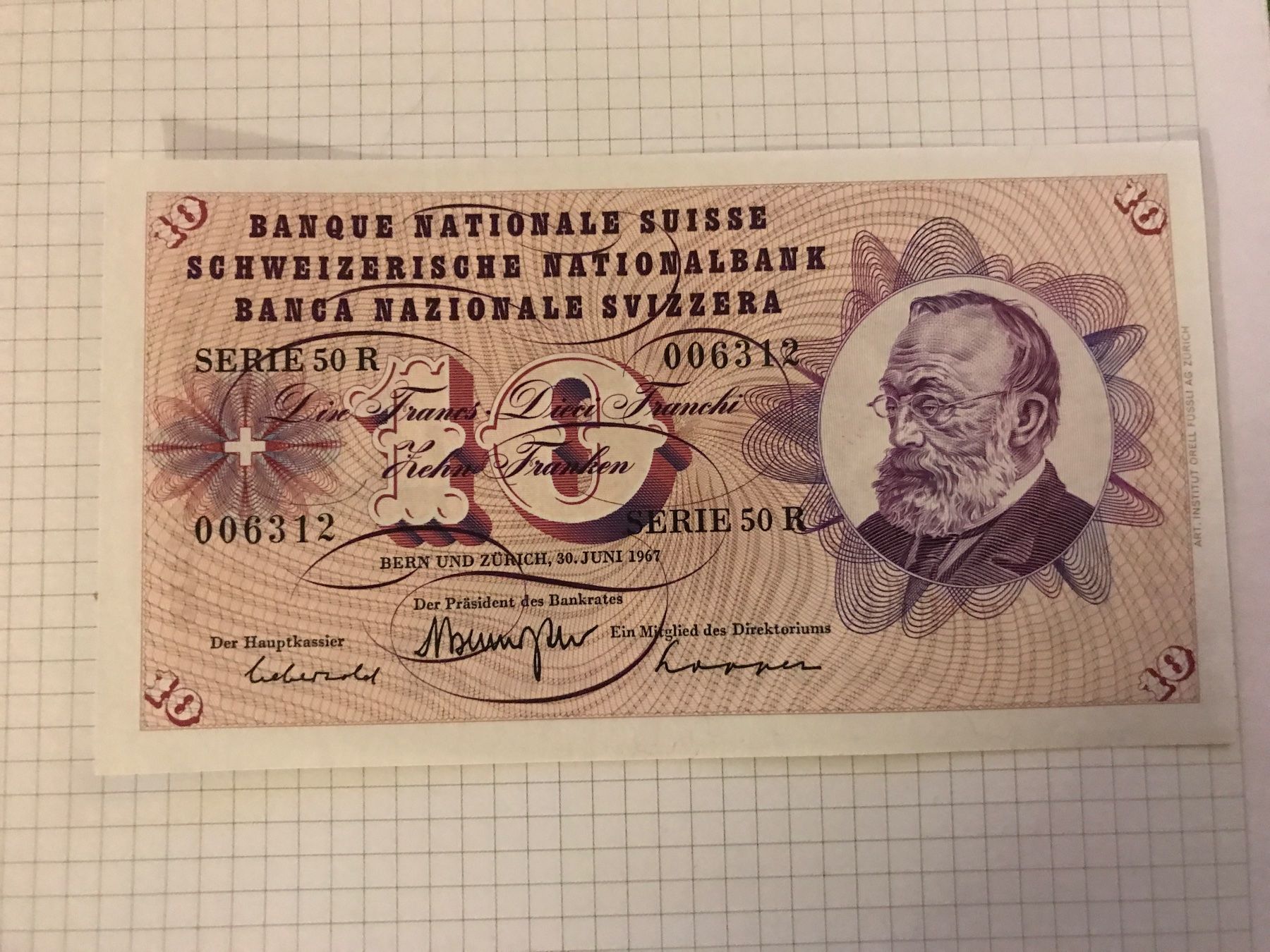 Banconote: 2 schöne 10 Franken Banknoten – Usato da St. Gallen venduto da Setin 2