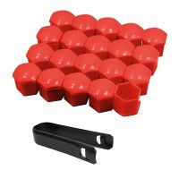 20x Radmutterkappen Abdeckung Rot 17mm